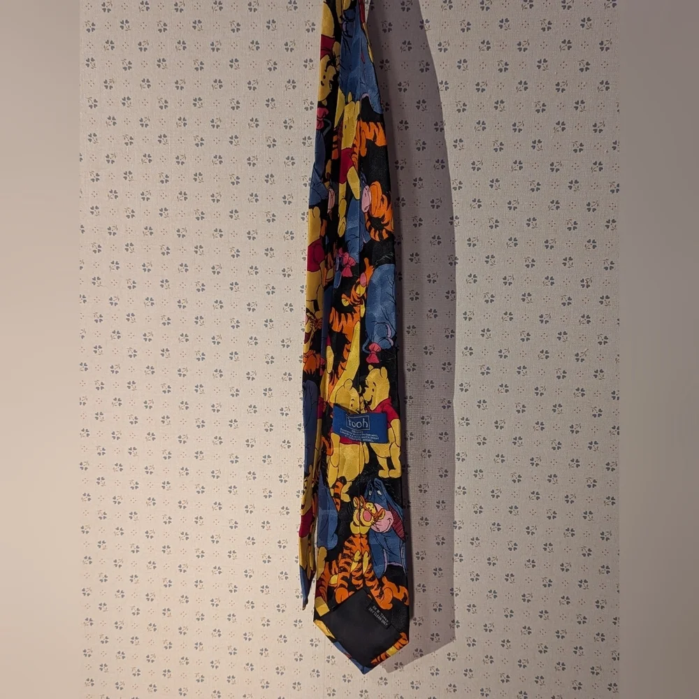 Winnie The Pooh Tie Polyester Jacquard Fabric Vintage Novelty Fun
